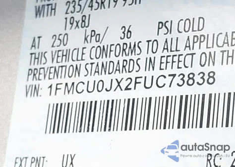 2015 Ford Escape Titanium из США, поврежденный, VIN 1FMCU0JX2FUC73838